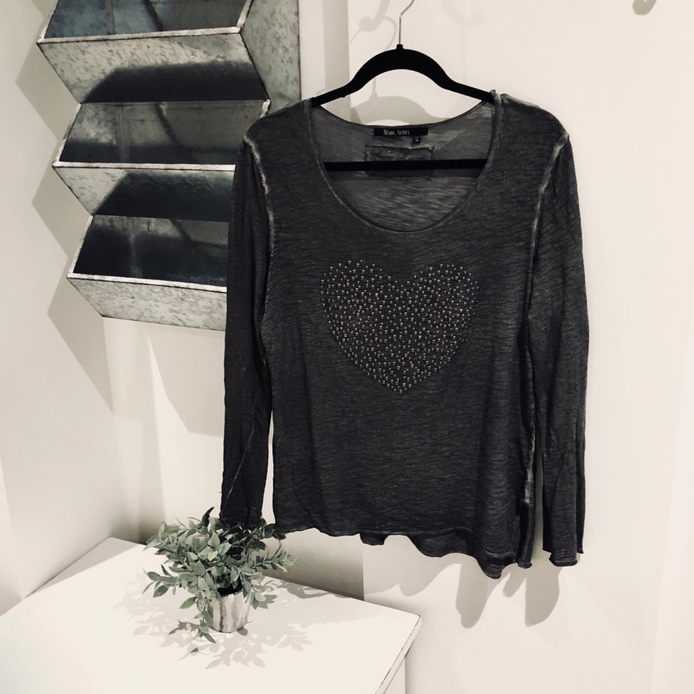 Marc Aurel Long Sleeve Beaded Top